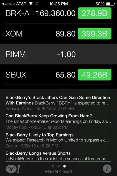 blackberry bankrupt apple stock ios 7