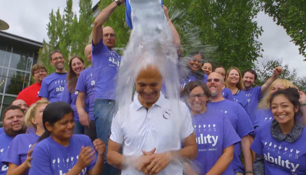 Microsoft CEO Satya Nadella takes on the Ice Bucket Challenge for ALS