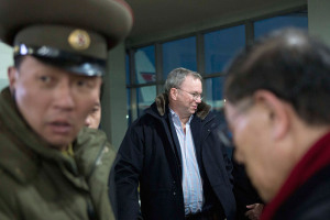 Eric Schmidt Arrives in Pyongyang North Korea