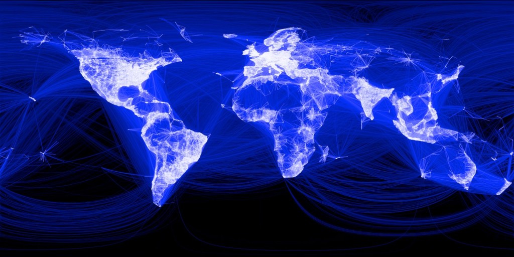 A map of facebook connections wordwide