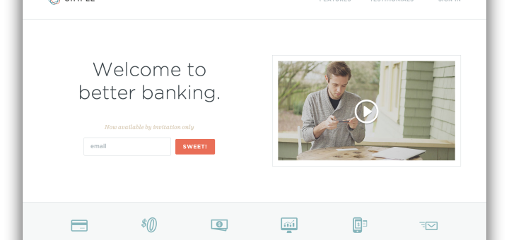 Simple Banking Startup Acquisition Homepage