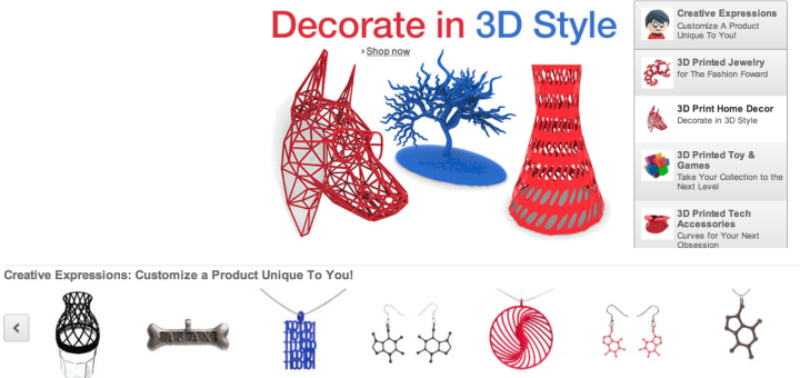3D printed products on Amazon 3D print store