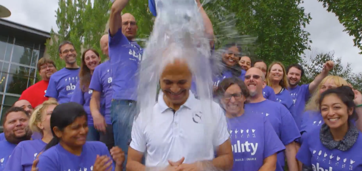 Microsoft CEO Satya Nadella takes on the Ice Bucket Challenge for ALS