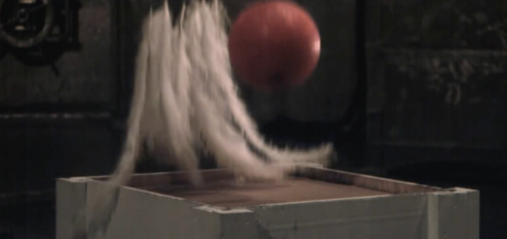 bowling ball feather experiment video slow motion